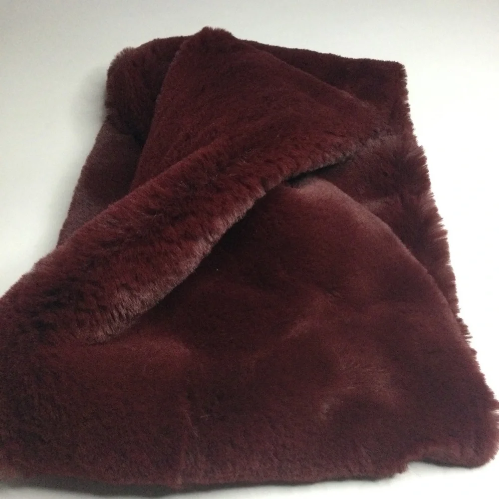 LA FIORENTINA FAUX FUR INFINITY SCARF BURGUNDY OS NWOT
